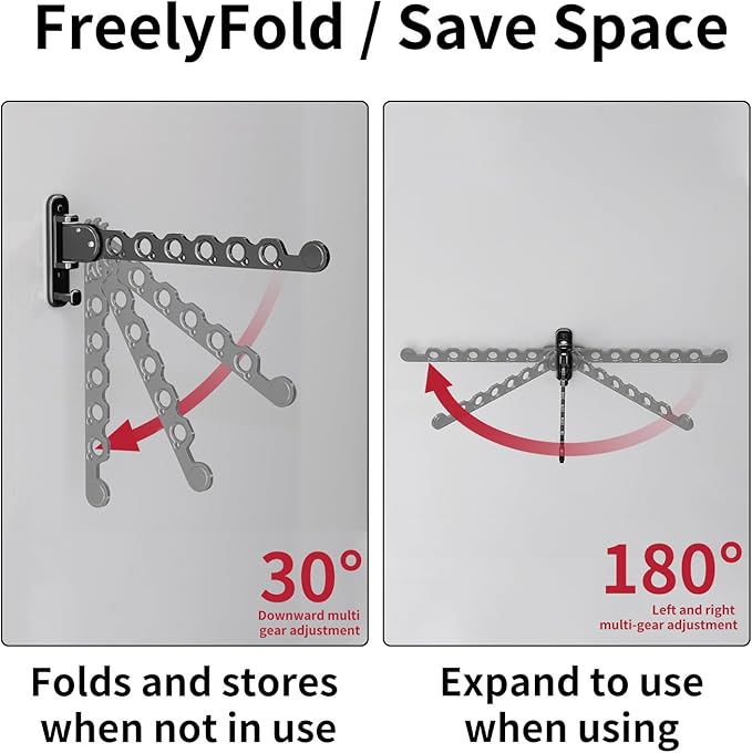 Foldable Retractable Clothes Drying Rack: Multi - angle Adjustable, Space - Saving, Practical for Multiple Scenarios