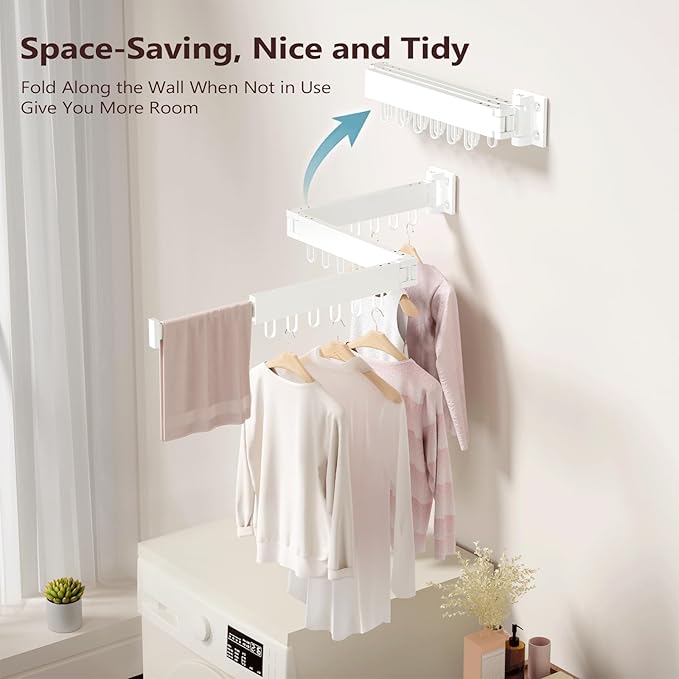 Foldable Retractable Clothes Drying Rack: Suitable for Multiple Scenarios, Space - Saving and Heavy - Duty