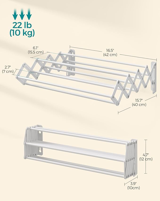 Retractable Wall - Mounted Clothes Drying Rack: Space - Saving, Large - Capacity, Sturdy and Durable