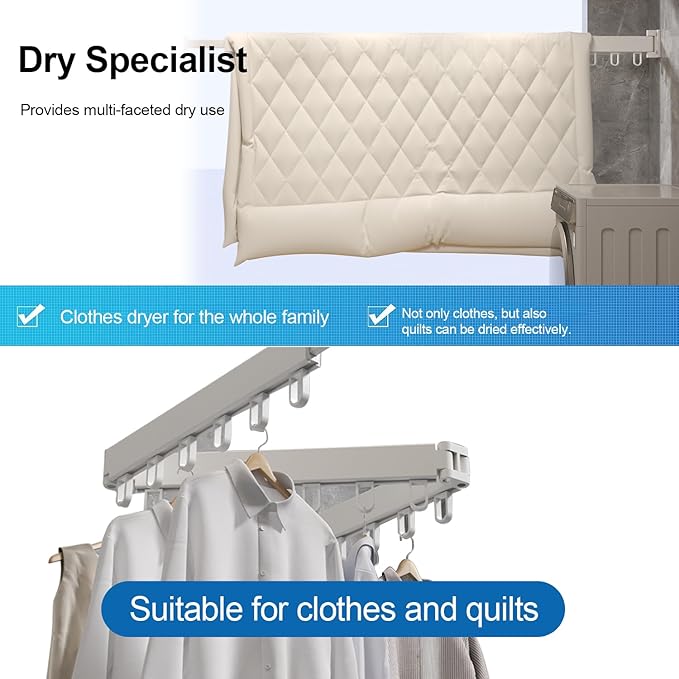 Multifunctional Retractable Clothes Drying Rack: Suitable for Multiple Scenarios, Space - Saving and Stable in Load - Bearing