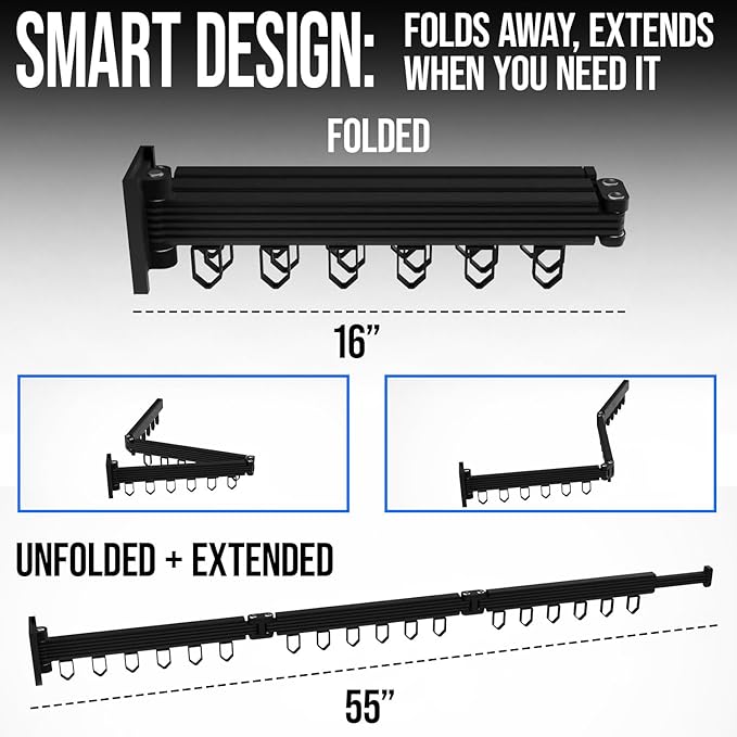 Foldable Retractable Clothes Drying Rack: Suitable for Multiple Scenarios, Space - Saving and Easy to Install