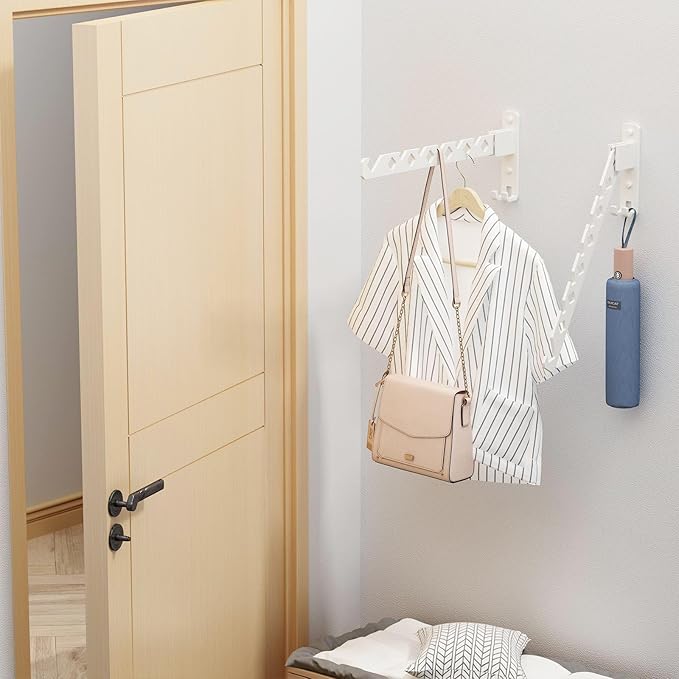 Foldable Retractable Clothes Drying Rack: Flexible Folding Saves Space, Convenient Drying for Multiple Scenarios