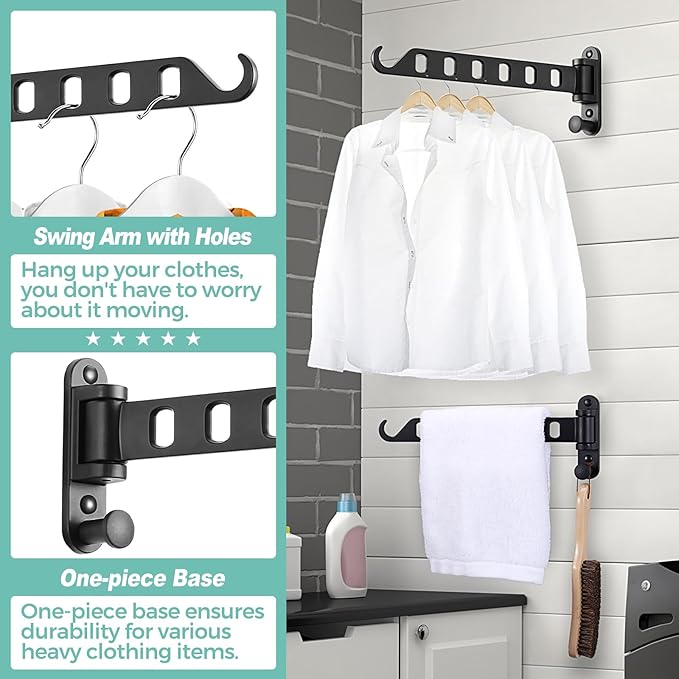 2 - Pack Rotatable Retractable Clothes Drying Rack: Multi - Scenario Adaptation, Stable and Safe