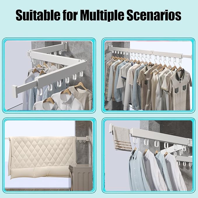 Multifunctional Retractable Clothes Drying Rack: Suitable for Multiple Scenarios, Space - Saving and Stable in Load - Bearing