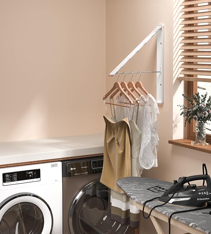 Wall - Mounted Foldable Retractable Clothes Drying Rack: A Drying Essential for Small Spaces, Suitable for Multiple Scenarios