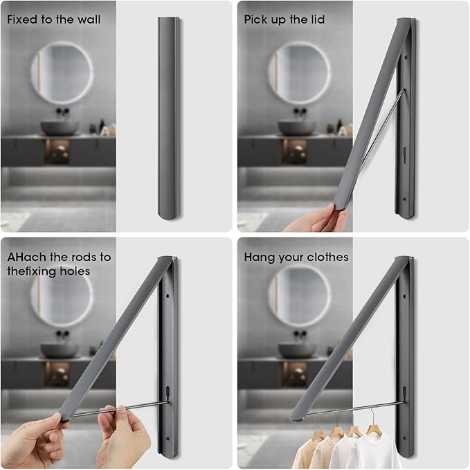No - Drill Foldable Retractable Clothes Drying Rack: Suitable for Multiple Scenarios, Rust - Proof, Durable and Space - Saving