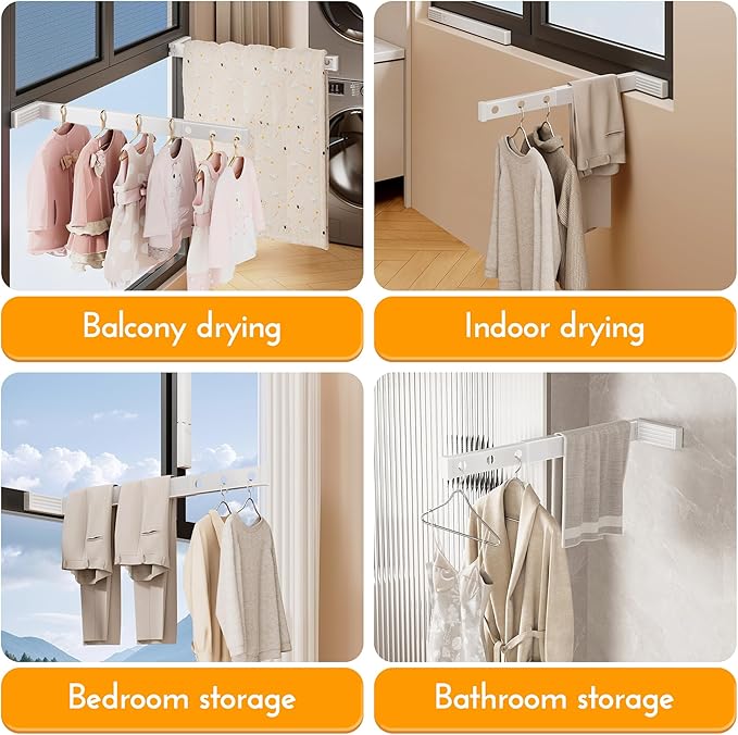 Foldable Retractable Clothes Drying Rack: Multi - angle Adjustable, Suitable for Multiple Scenarios, a Good Helper for Saving Space