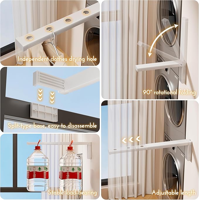 Foldable Retractable Clothes Drying Rack: Multi - angle Adjustable, Suitable for Multiple Scenarios, a Good Helper for Saving Space