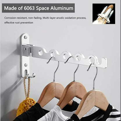 Space Aluminum Foldable Retractable Clothes Drying Rack: Rust - Proof and Durable, Convenient Drying for Multiple Scenarios