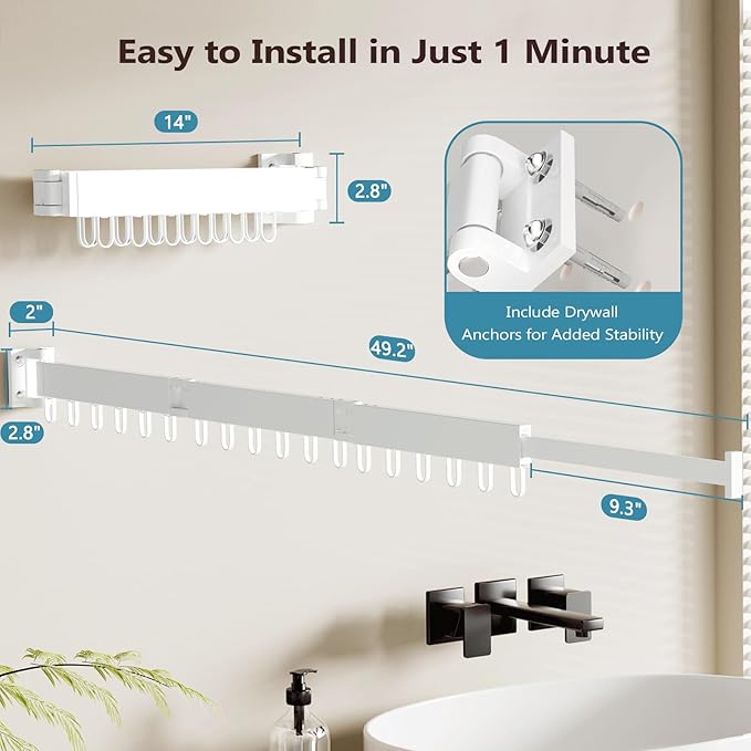 Foldable Retractable Clothes Drying Rack: Suitable for Multiple Scenarios, Space - Saving and Heavy - Duty