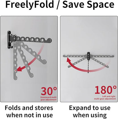 Foldable Retractable Clothes Drying Rack: Multi - angle Adjustable, Space - Saving, Practical for Multiple Scenarios