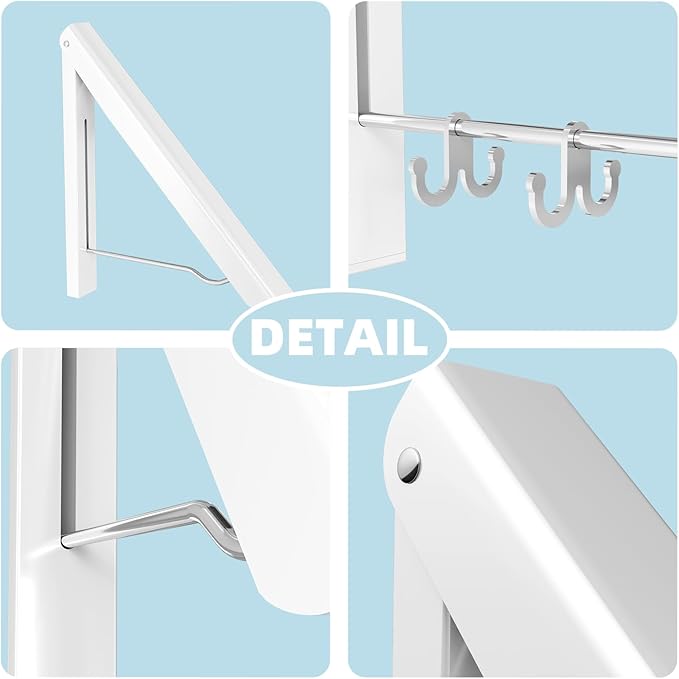 Foldable Wall - Mounted Retractable Clothes Drying Rack: Space - Saving, Strong Load - Bearing, Suitable for Multiple Scenarios