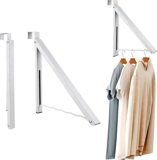 2 - Pack Foldable Over - the - Door Retractable Clothes Drying Rack: Space - Saving, Strong Load - Bearing, Suitable for Multiple Scenarios