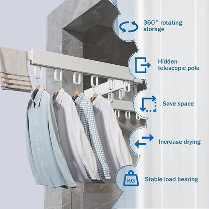 Multifunctional Retractable Clothes Drying Rack: Suitable for Multiple Scenarios, Space - Saving and Stable in Load - Bearing