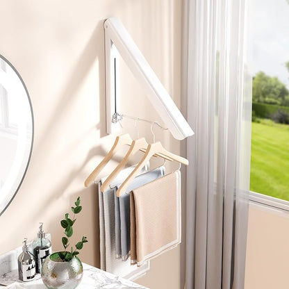 Foldable Wall - Mounted Retractable Clothes Drying Rack: Space - Saving, Strong Load - Bearing, Suitable for Multiple Scenarios
