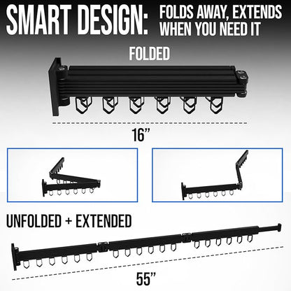 Foldable Retractable Clothes Drying Rack: Suitable for Multiple Scenarios, Space - Saving and Easy to Install