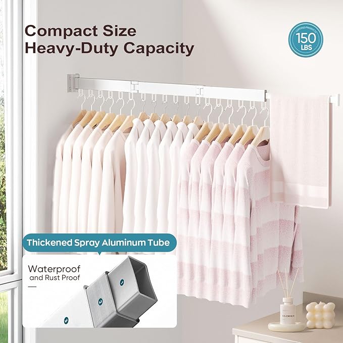 Foldable Retractable Clothes Drying Rack: Suitable for Multiple Scenarios, Space - Saving and Heavy - Duty