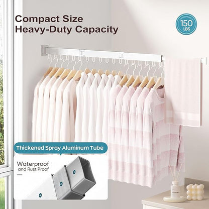 Foldable Retractable Clothes Drying Rack: Suitable for Multiple Scenarios, Space - Saving and Heavy - Duty