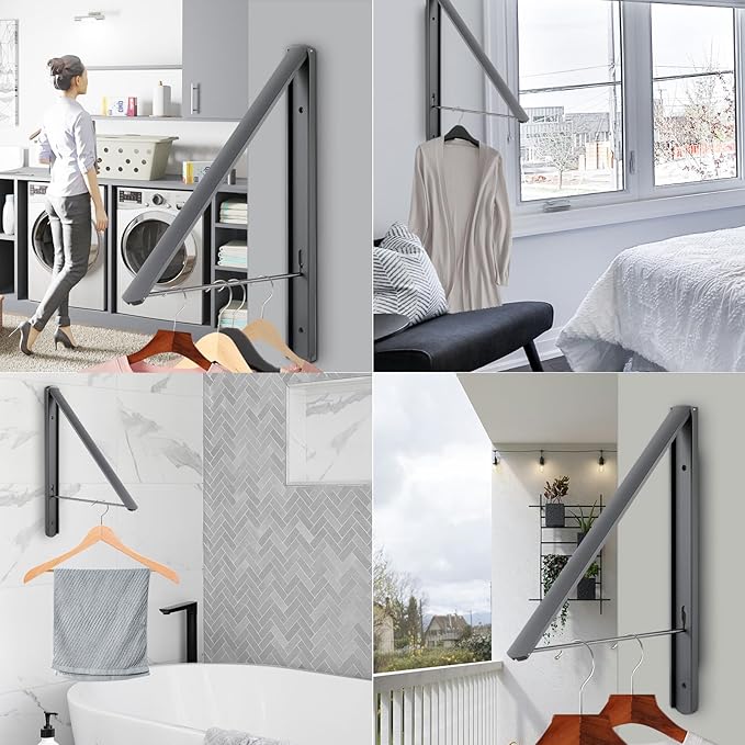 No - Drill Foldable Retractable Clothes Drying Rack: Suitable for Multiple Scenarios, Rust - Proof, Durable and Space - Saving