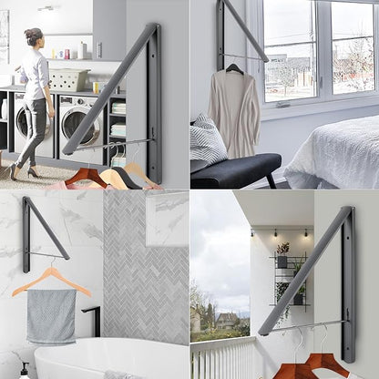 No - Drill Foldable Retractable Clothes Drying Rack: Suitable for Multiple Scenarios, Rust - Proof, Durable and Space - Saving