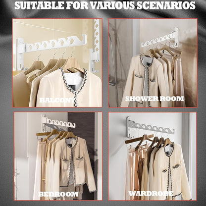 Multi - Scenario No - Punching Retractable Clothes Drying Rack: 180° Folding, Strong Load - Bearing, Convenient Storage