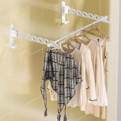 Multi - Scenario No - Punching Retractable Clothes Drying Rack: 180° Folding, Strong Load - Bearing, Convenient Storage