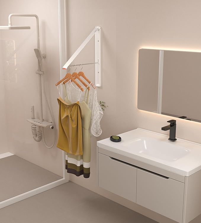 Wall - Mounted Foldable Retractable Clothes Drying Rack: A Drying Essential for Small Spaces, Suitable for Multiple Scenarios
