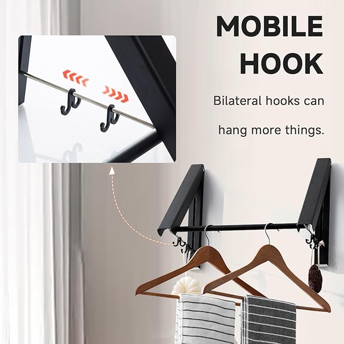 Foldable Retractable Clothes Drying Rack: Two Installation Methods, Strong Load - Bearing, Space - Saving for Multiple Scenarios
