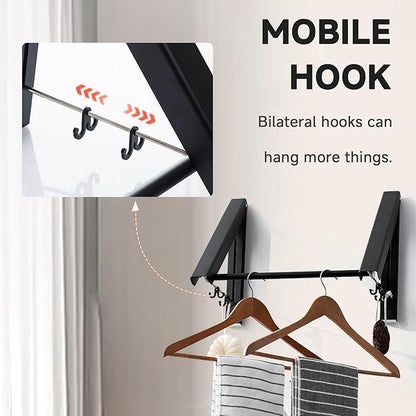 Foldable Retractable Clothes Drying Rack: Two Installation Methods, Strong Load - Bearing, Space - Saving for Multiple Scenarios