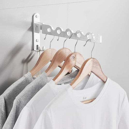 Space Aluminum Foldable Retractable Clothes Drying Rack: Rust - Proof and Durable, Convenient Drying for Multiple Scenarios