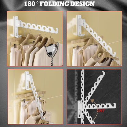 Multi - Scenario No - Punching Retractable Clothes Drying Rack: 180° Folding, Strong Load - Bearing, Convenient Storage