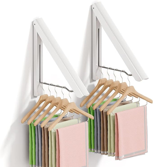 Foldable Wall - Mounted Retractable Clothes Drying Rack: Space - Saving, Strong Load - Bearing, Suitable for Multiple Scenarios