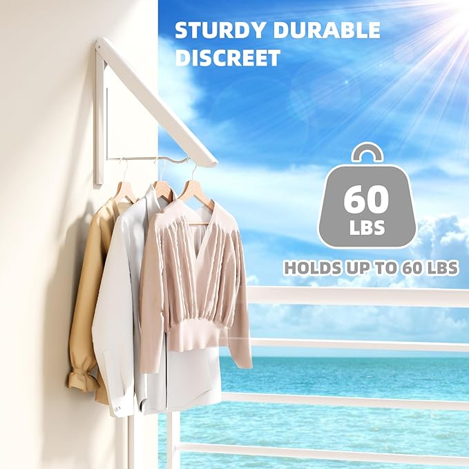 Foldable Wall - Mounted Retractable Clothes Drying Rack: Space - Saving, Strong Load - Bearing, Suitable for Multiple Scenarios