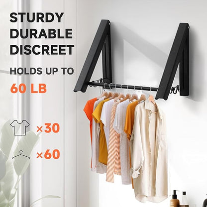 Foldable Retractable Clothes Drying Rack: Two Installation Methods, Strong Load - Bearing, Space - Saving for Multiple Scenarios