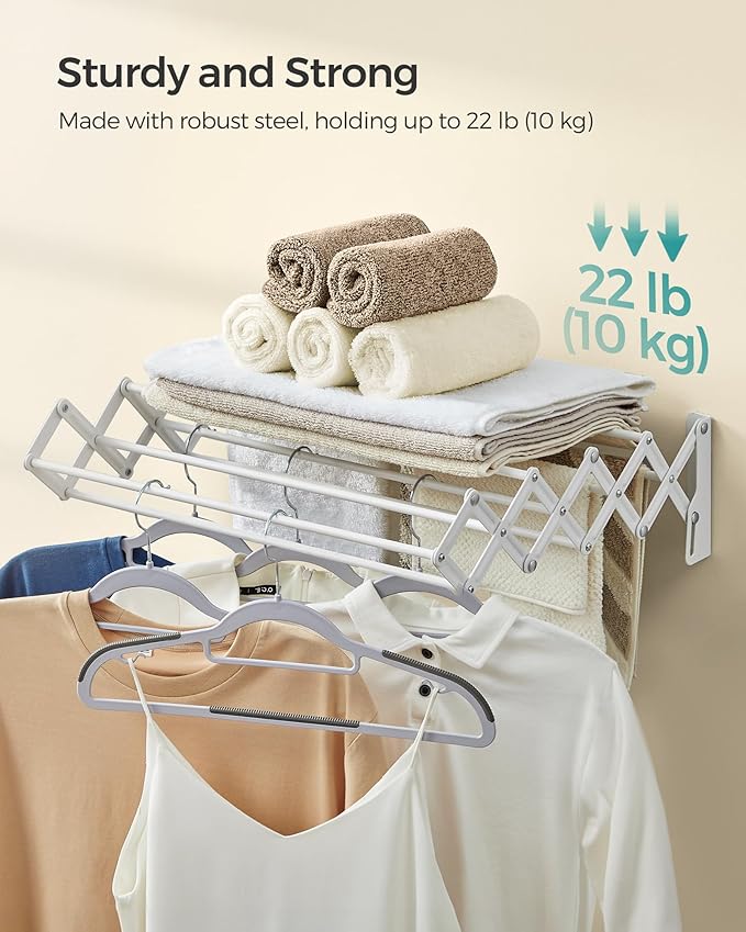Retractable Wall - Mounted Clothes Drying Rack: Space - Saving, Large - Capacity, Sturdy and Durable