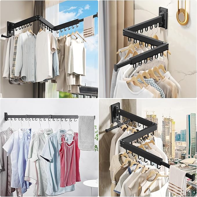 Foldable Retractable Clothes Drying Rack: Suitable for Multiple Scenarios, Strong Load - Bearing and Convenient Storage