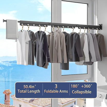 Foldable Retractable Clothes Drying Rack: Suitable for Multiple Scenarios, Strong Load - Bearing and High Space Utilization